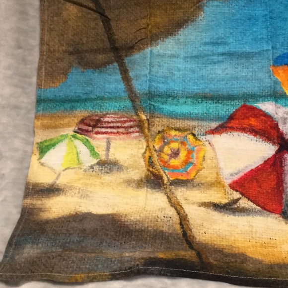Beach Umbrellas Designer Kitchen Towel NWT Cotton India 26” X 21” - Picture 15 of 16